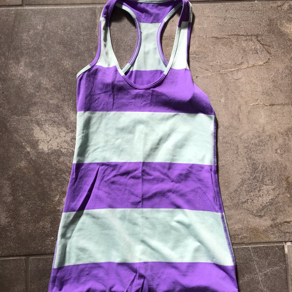 Lululemon Power Purple Striped Tank 2 EUC